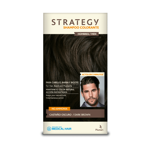 Shampoo Colorante 5 min Castaño Oscuro Strategy 60 ml
