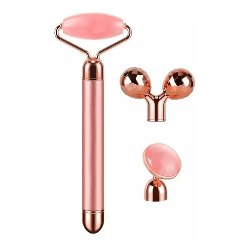 Set Masajeador Eléctrico 3 Cabezales Rodillo Lifting Facial