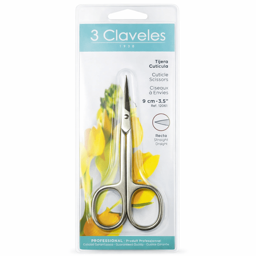 Tijera Para Cutícula Recta 9cm 3,5" 3 Claveles