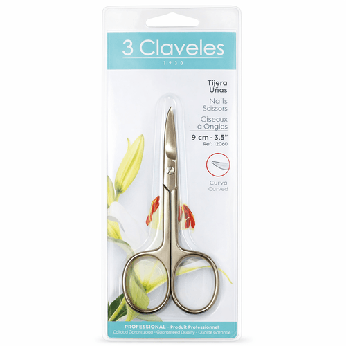 Tijera Cutícula Recta 9 cm 3,5" 3 Claveles