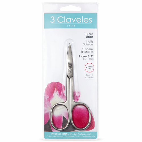 Tijera Cuticula Recta Ancha 9cm 3.5" 3 Claveles