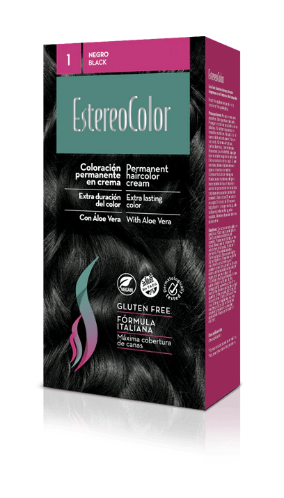 Kit Coloración Crema EstereoColor N°1-Negro