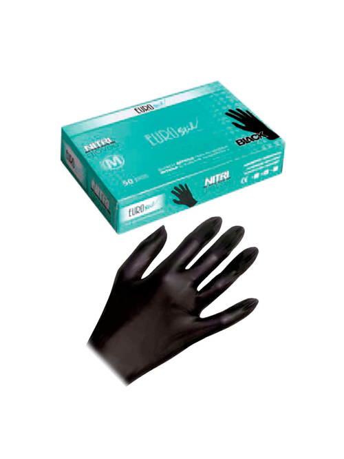 Guantes de Nitrilo Negro Grandes (L) Caja 100un Eurostil
