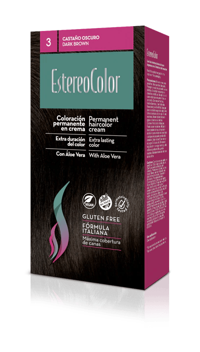 Kit Coloración Crema EstereoColor N°3-Castaño Oscuro