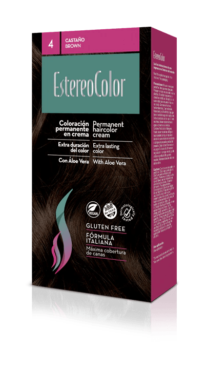 Kit Coloración Crema EstereoColor N°4-Castaño