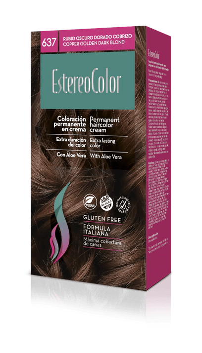 Kit Coloración Crema EstereoColor N°6.37- Rubio Oscuro Dorado Cobrizo