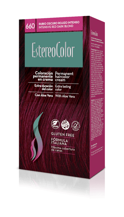 Kit Coloración Crema EstereoColor N°6.60- Rubio Oscuro Rojizo Intenso