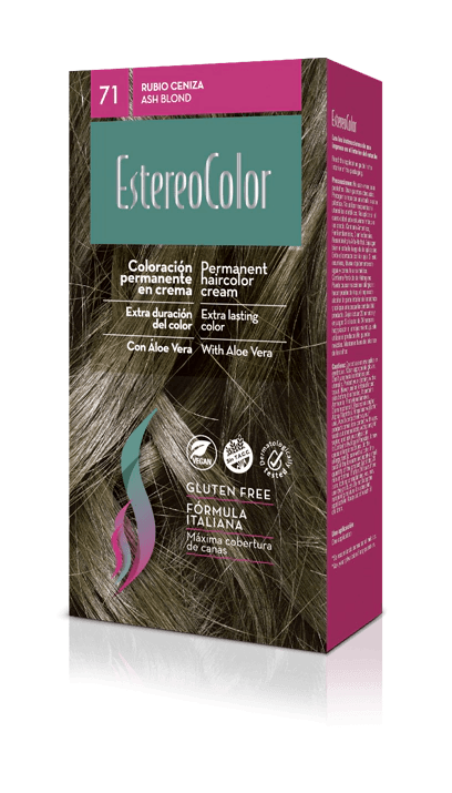 Kit Coloración Crema EstereoColor N°7.1- Rubio Ceniza