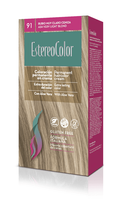 Kit Coloración Crema EstereoColor N°9.1-Rubio Muy Claro Ceniza