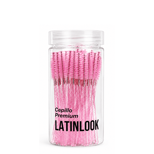 Cepillos Pestañas Cejas Glitter Rosa 50 Unidades Tubo