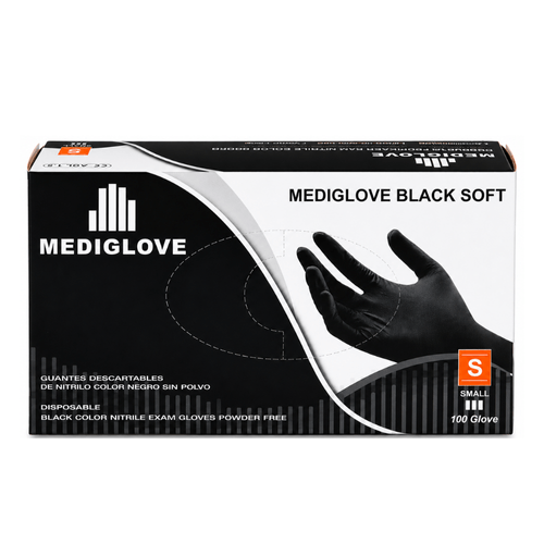 Guantes De Nitrilo S Negro 100Un Mediglove