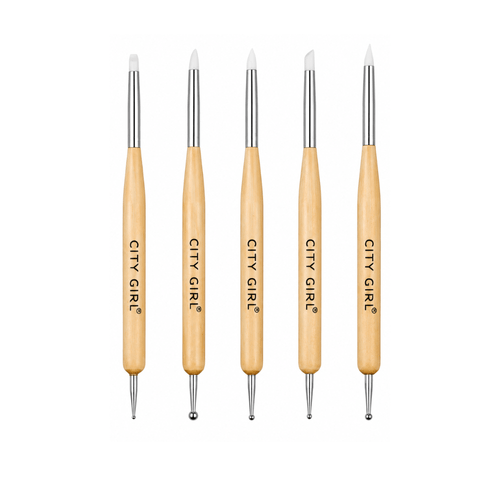 Set Pinceles de Silicona con Dotting 5Un SLB2506-3 City Girl