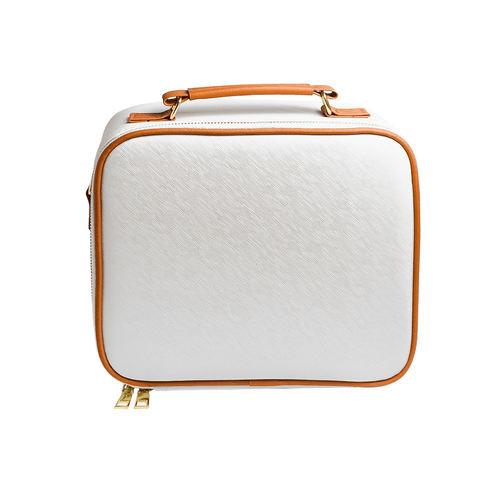 Maletín con Espejo Off White y Camel M634